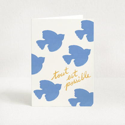 Carte de vœux "Tout est possible" Oiseau