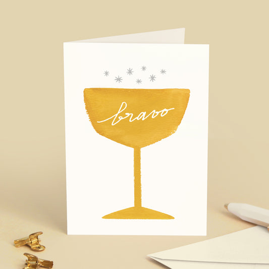 Carte de vœux Champagne "Bravo"