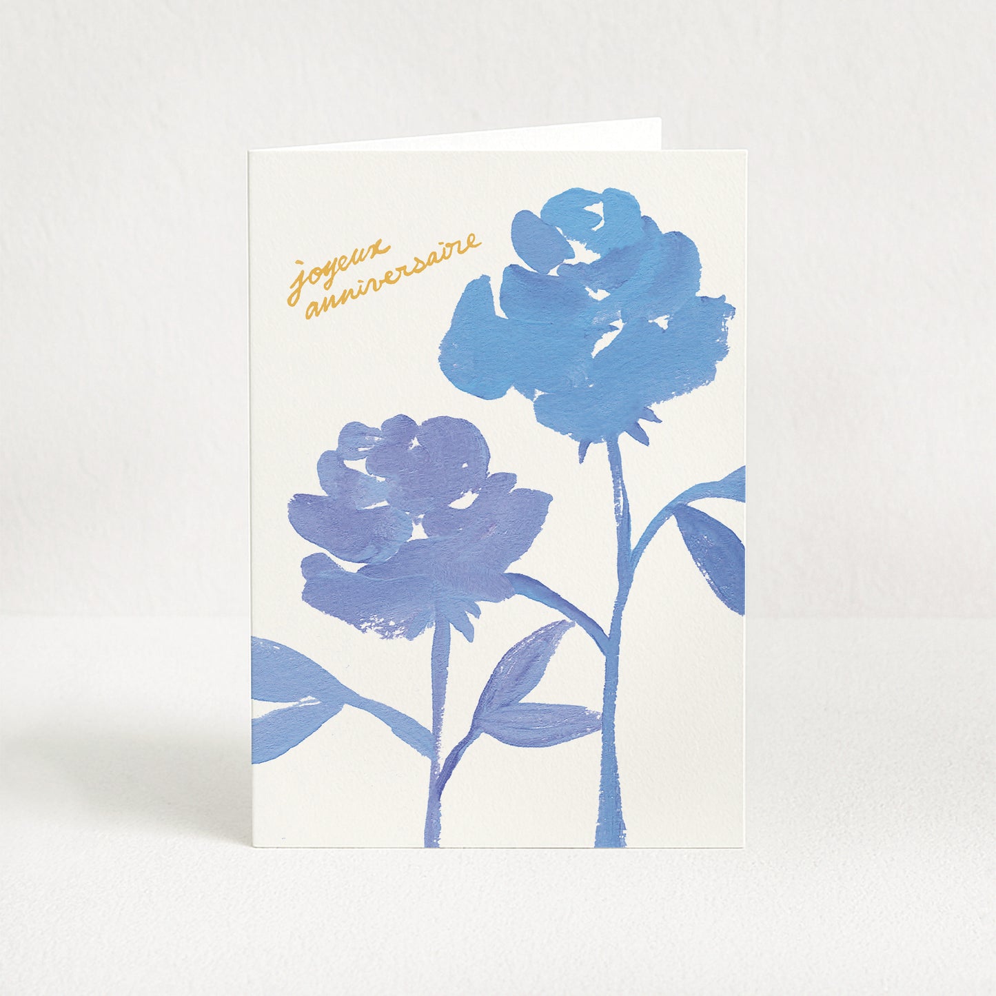 Carte de vœux "Joyeux anniversaire" - Roses bleues