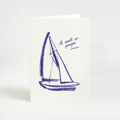 Carte de vœux Voilier "Le vent en poupe"
