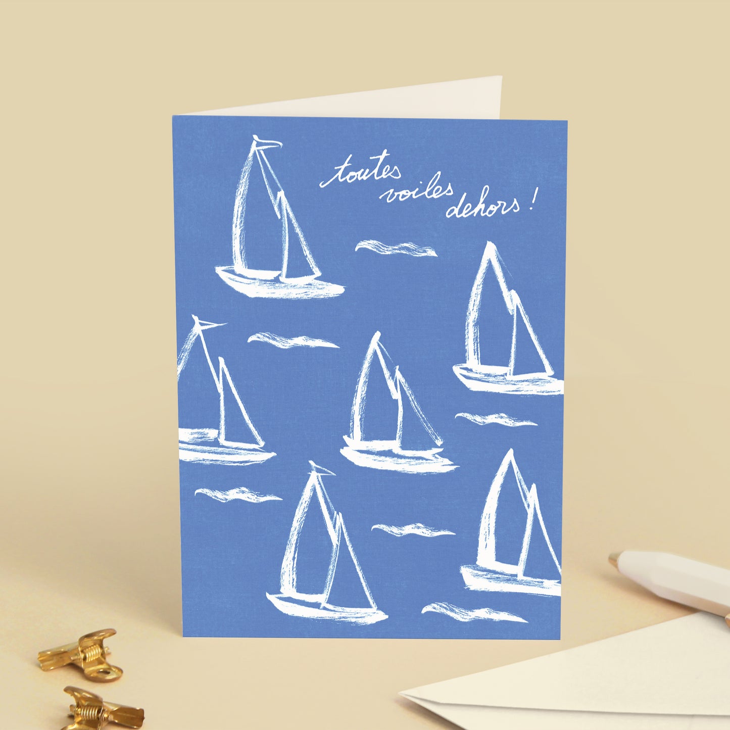 Carte de vœux Voiliers "Toutes voiles dehors"