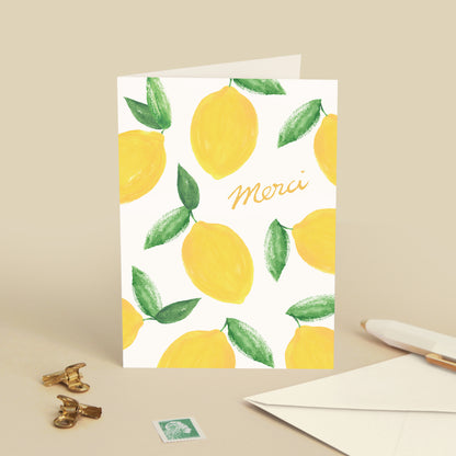Carte de vœux Citrons "Merci"
