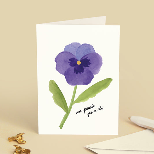 Carte de vœux "Une pensée pour toi"