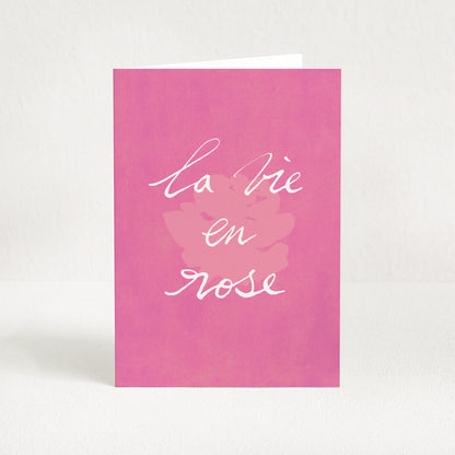 Carte de vœux "La vie en rose"