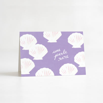 Carte de vœux "Une perle rare" - Violet