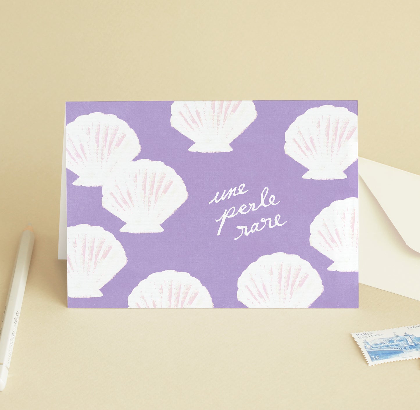 Carte de vœux "Une perle rare" - Violet