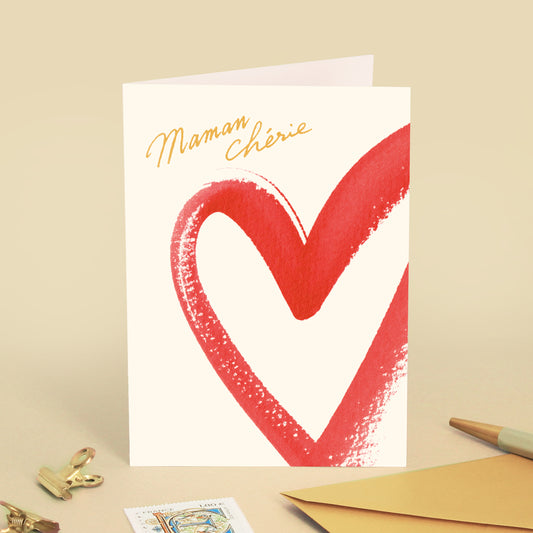 Carte de vœux Coeur "Maman chérie" - Fête des mères