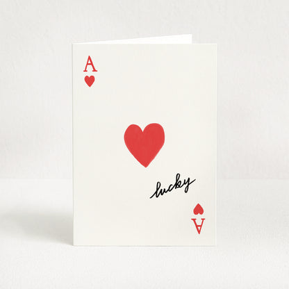 Carte de vœux As de coeur "Lucky"