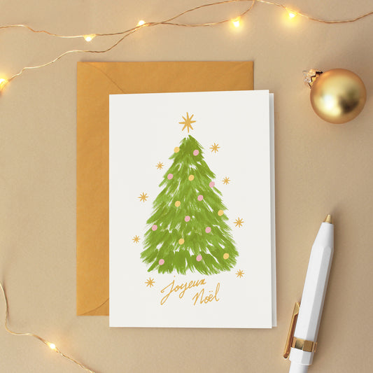 Carte de vœux "Joyeux Noël" Sapin