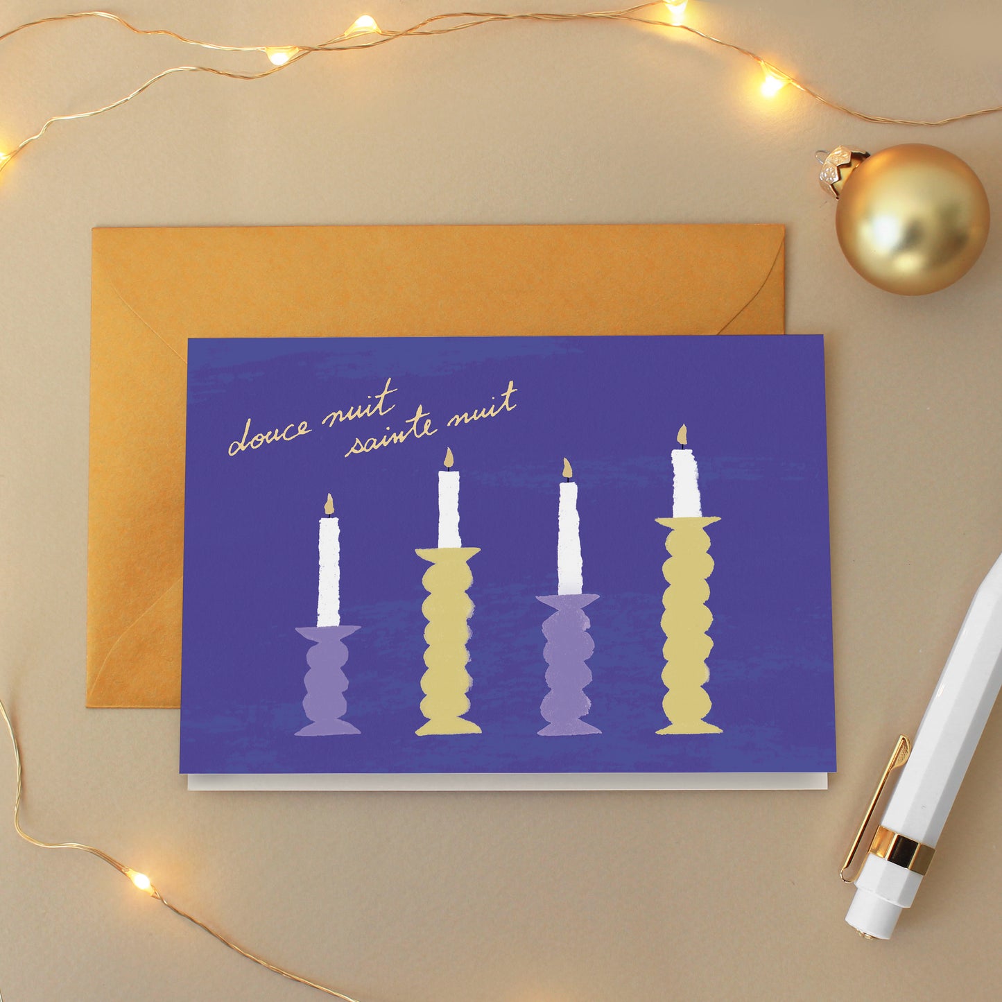 Carte de vœux Noël "Douce nuit sainte nuit"