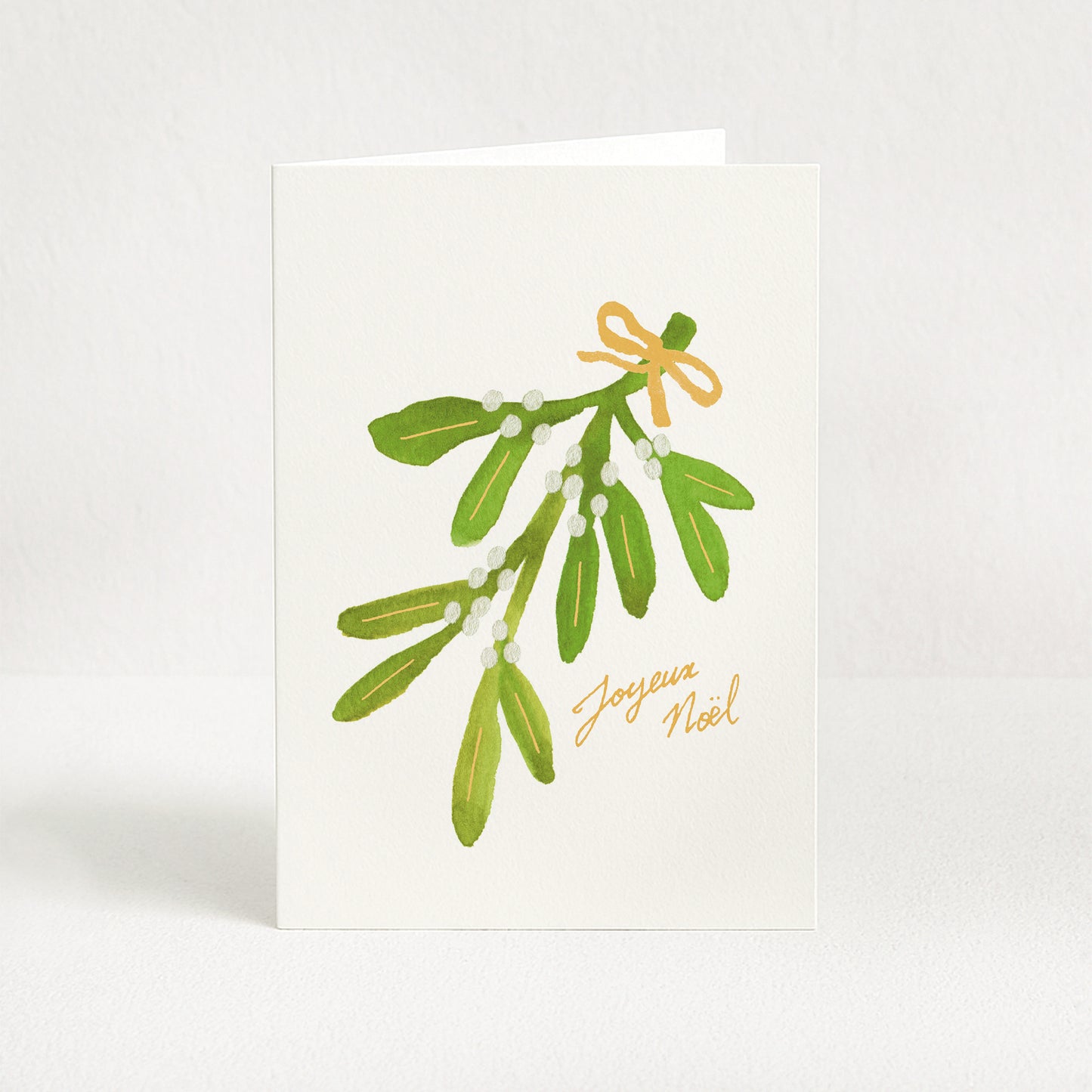 Carte de vœux Branche de gui "Joyeux Noël"